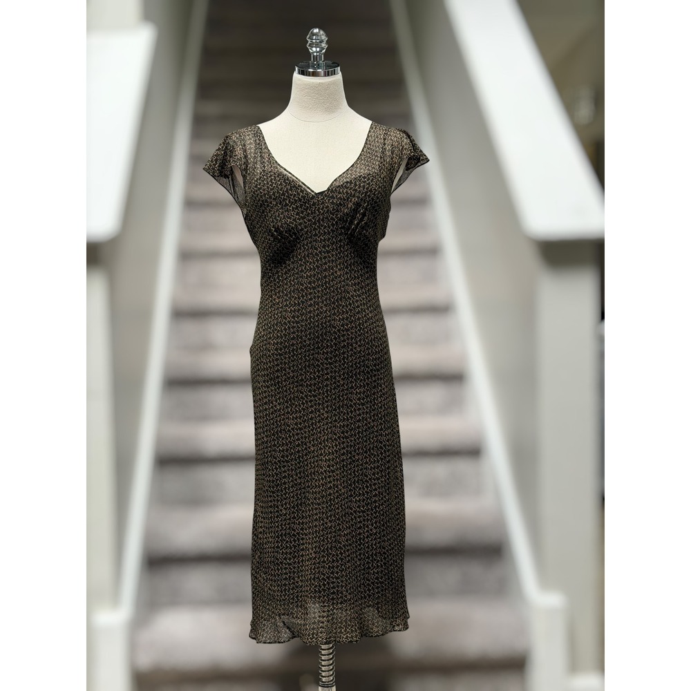 Vintage Y2K Whimsigoth Ethereal Express 100% Silk Slip Dress Dark Fairy Grunge M